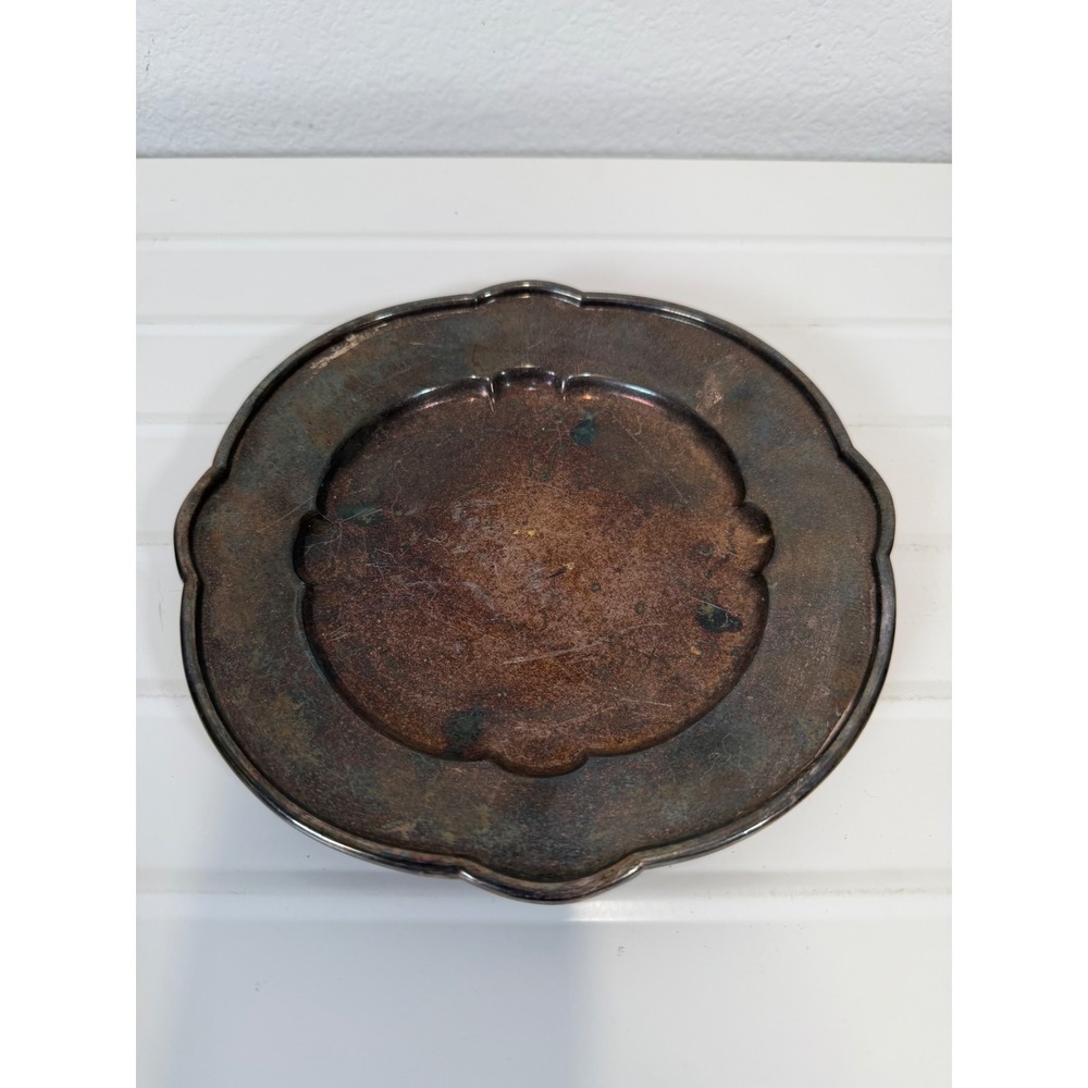 Reed & Barton 1795A Silverplate Scalloped Bread Plate 7.5 Inch Vintage Patina